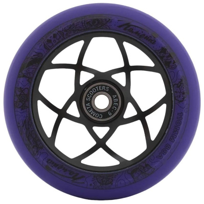 Колесо для ТРЮКОВОГО самоката Комета 110*24мм Атом Фиолетовый / Черный