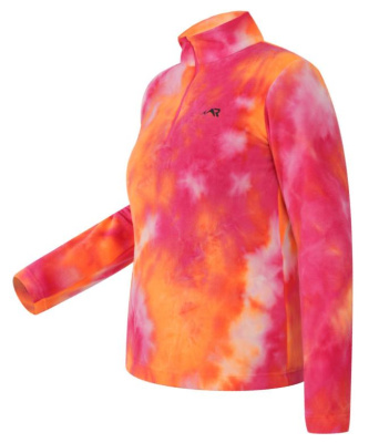 Флисовая кофта женская молния 1/4 Rosomaha принт малина/оранжевый от магазина Адреналин