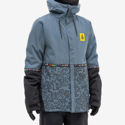 Сноубордическая куртка 686 MNS FOUNDATION JACKET KEITH HARING DENIM COLORBLOCK от магазина Адреналин