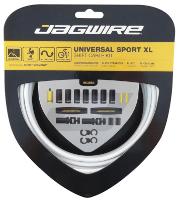 Комплект тросов переключения с оплетками JAGWIRE UCK611 Sport Shift XL белый