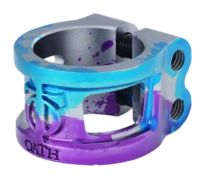 Зажим (хомут) для трюкового самоката Oath Cage v2 HIC/IHC  (серебристый / синий / фиолетовый) от магазина Адреналин